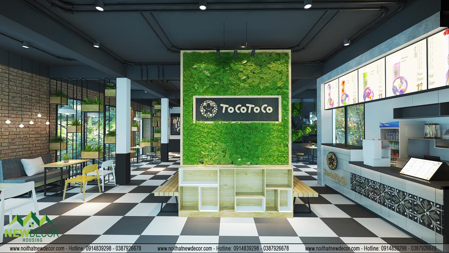 Thiết kế quán trà sữa Tocotoco